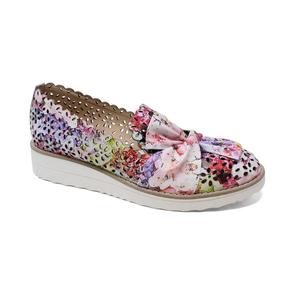 NEW DJANGO & JULIETTE women's omilla slip-on in pastel multi-white sole leather